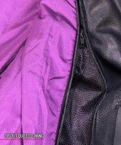 Hot Leathers JKL1032 Ladies Black Leather Jacket With Vented Side Snaps Leather Motorcycle Jackets