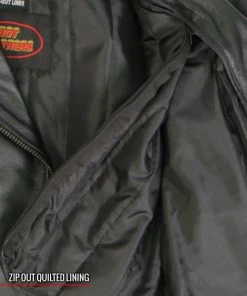 Hot Leathers JKL2001 Ladies Black Braided Motorcycle Leather Jacket With Embroidered Bling Rose Design