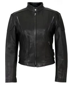 Hot Leathers JKL5001 USA Made Ladies Vented Black Leather Jacket