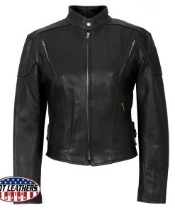 Hot Leathers JKL5001 USA Made Ladies Vented Black Leather Jacket