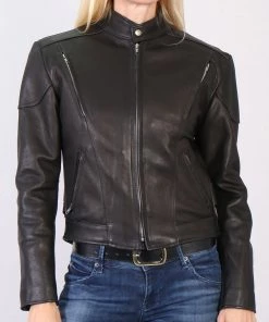 Hot Leathers JKL5001 USA Made Ladies Vented Black Leather Jacket