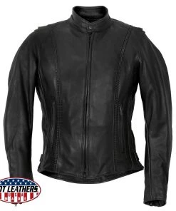 Hot Leathers JKL5002 USA Made Ladies Clean Cut Leather Jacket Leather Motorcycle Jackets