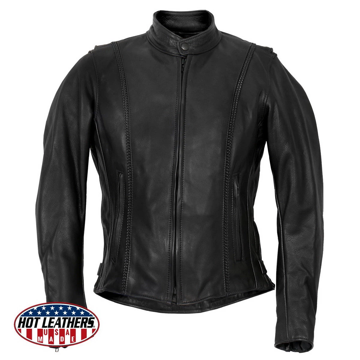 Hot Leathers JKL5002 USA Made Ladies Clean Cut Leather Jacket Leather Motorcycle Jackets