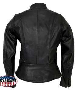 Hot Leathers JKL5002 USA Made Ladies Clean Cut Leather Jacket Leather Motorcycle Jackets