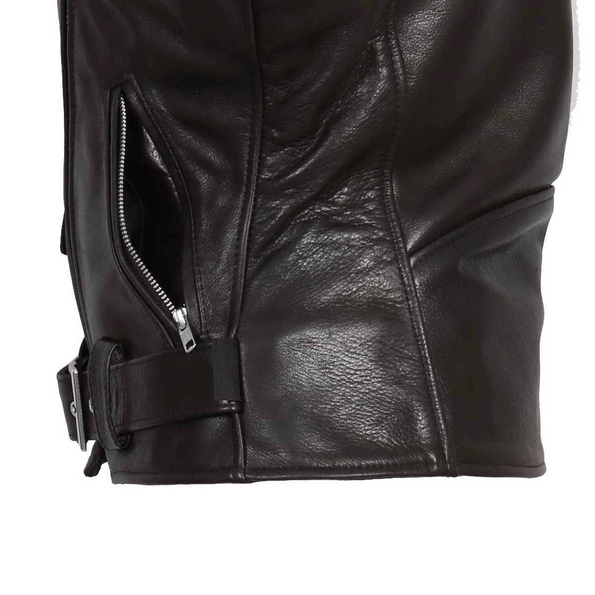 Hot Leathers JKL5004 Ladies Black Premium USA Made Classic Motorcycle Style Leather Jacket