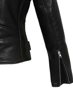 Hot Leathers JKL5004 Ladies Black Premium USA Made Classic Motorcycle Style Leather Jacket