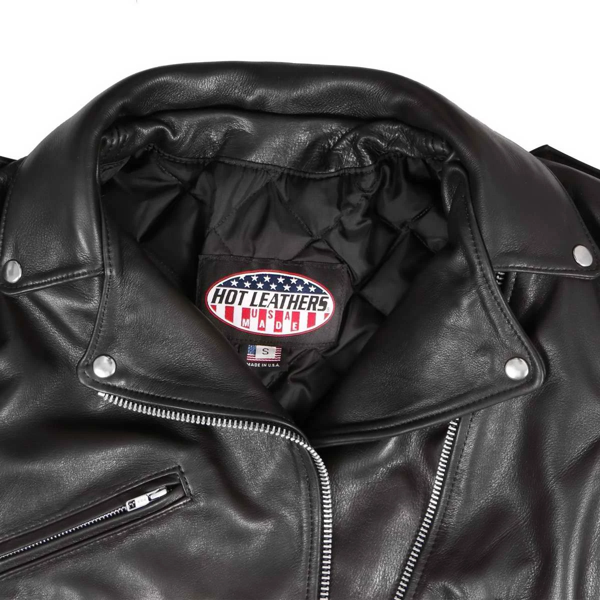 Hot Leathers JKL5004 Ladies Black Premium USA Made Classic Motorcycle Style Leather Jacket