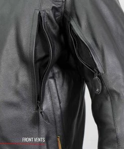 Hot Leathers JKM1021 Men's Black Leather Carry And Conceal Vented Scooter Jacket
