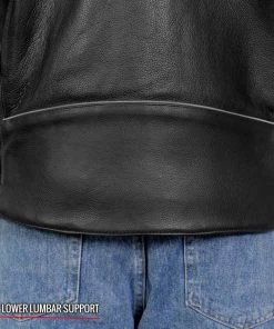 Hot Leathers JKM1021 Men's Black Leather Carry And Conceal Vented Scooter Jacket