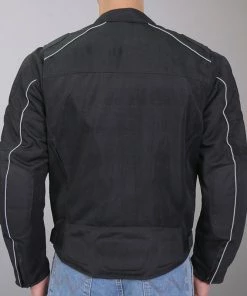 Motorcycle Jackets Hot Leathers JKM1024 Men’s Black All Weather Armored Nylon Jacket With Concealed Carry Pocket