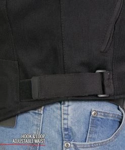 Motorcycle Jackets Hot Leathers JKM1024 Men’s Black All Weather Armored Nylon Jacket With Concealed Carry Pocket