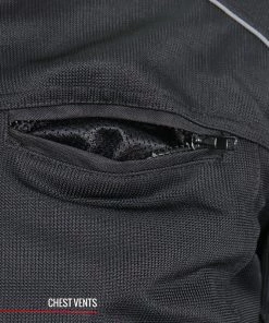 Motorcycle Jackets Hot Leathers JKM1024 Men’s Black All Weather Armored Nylon Jacket With Concealed Carry Pocket