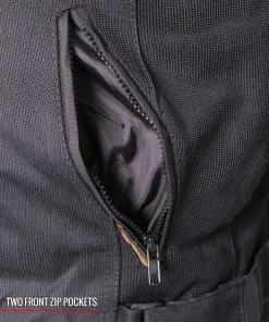 Motorcycle Jackets Hot Leathers JKM1024 Men’s Black All Weather Armored Nylon Jacket With Concealed Carry Pocket