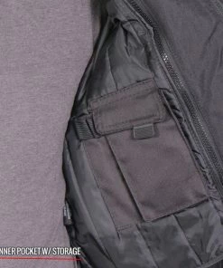 Motorcycle Jackets Hot Leathers JKM1024 Men’s Black All Weather Armored Nylon Jacket With Concealed Carry Pocket