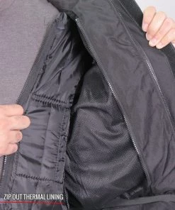 Motorcycle Jackets Hot Leathers JKM1024 Men’s Black All Weather Armored Nylon Jacket With Concealed Carry Pocket