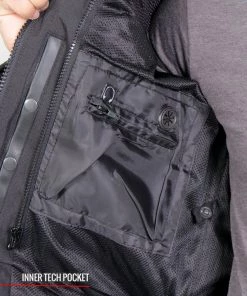 Motorcycle Jackets Hot Leathers JKM1024 Men’s Black All Weather Armored Nylon Jacket With Concealed Carry Pocket