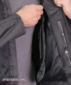 Hot Leathers JKM1025 Men’s Black Armored Nylon Mesh Jacket With Reflective Piping And Concealed Carry Pocket