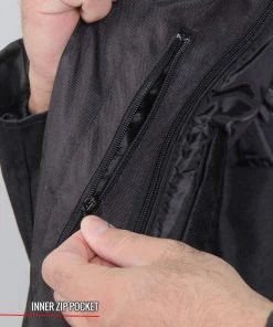 Hot Leathers JKM1025 Men’s Black Armored Nylon Mesh Jacket With Reflective Piping And Concealed Carry Pocket