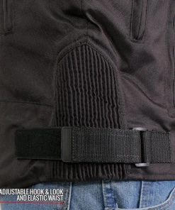 Motorcycle Jackets Hot Leathers JKM1026 Men’s Black Nylon Jacket With Orange Reflective Trim