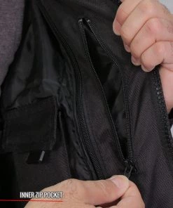 Motorcycle Jackets Hot Leathers JKM1026 Men’s Black Nylon Jacket With Orange Reflective Trim