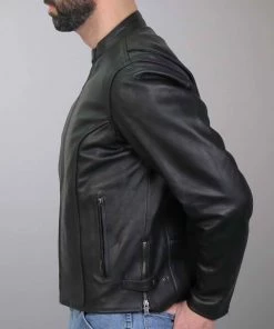 Leather Motorcycle Jackets Hot Leathers JKM1027 Men’s Black ‘Carry And Conceal’ Leather Jacket