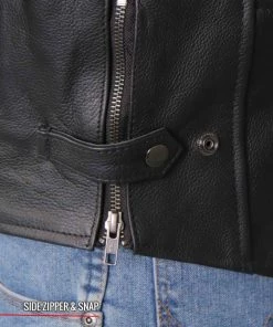 Leather Motorcycle Jackets Hot Leathers JKM1027 Men’s Black ‘Carry And Conceal’ Leather Jacket