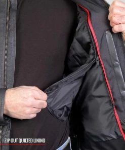 Leather Motorcycle Jackets Hot Leathers JKM1027 Men’s Black ‘Carry And Conceal’ Leather Jacket