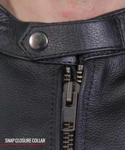 Leather Motorcycle Jackets Hot Leathers JKM1027 Men’s Black ‘Carry And Conceal’ Leather Jacket