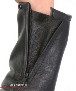 Leather Motorcycle Jackets Hot Leathers JKM1028 Men's Black Leather MC Jacket With Zip Out Lining