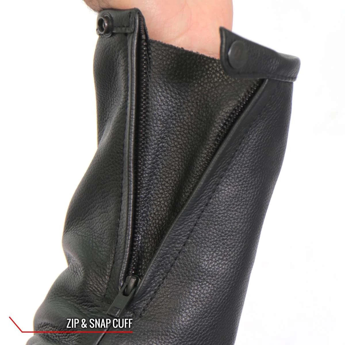 Leather Motorcycle Jackets Hot Leathers JKM1028 Men's Black Leather MC Jacket With Zip Out Lining