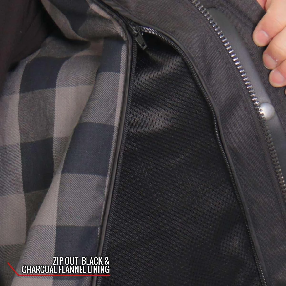 Leather Motorcycle Jackets Hot Leathers JKM1028 Men's Black Leather MC Jacket With Zip Out Lining