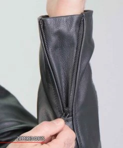 Leather Motorcycle Jackets Hot Leathers JKM1031 Men’s ‘Skull And Bones’ Leather Jacket With Flannel Lining