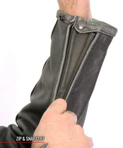 Hot Leathers JKM1033 Men’s Distress Grey ‘Café Racer' Leather Jacket With Concealed Carry Pockets Leather Motorcycle Jackets