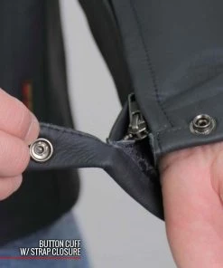 Leather Motorcycle Jackets Hot Leathers JKM2002 Men’s Black ‘Reflective Skull' Printed Leather Jacket With Concealed Carry Pockets