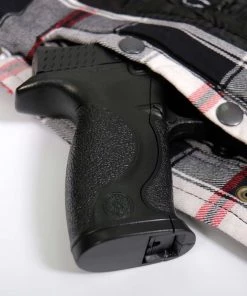 Hot Leathers JKM3001 Men's Red And White Armored Flannel Jacket Motorcycle Jackets