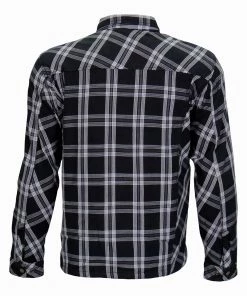 Hot Leathers JKM3002 Men's Black And White Armored Flannel Jacket
