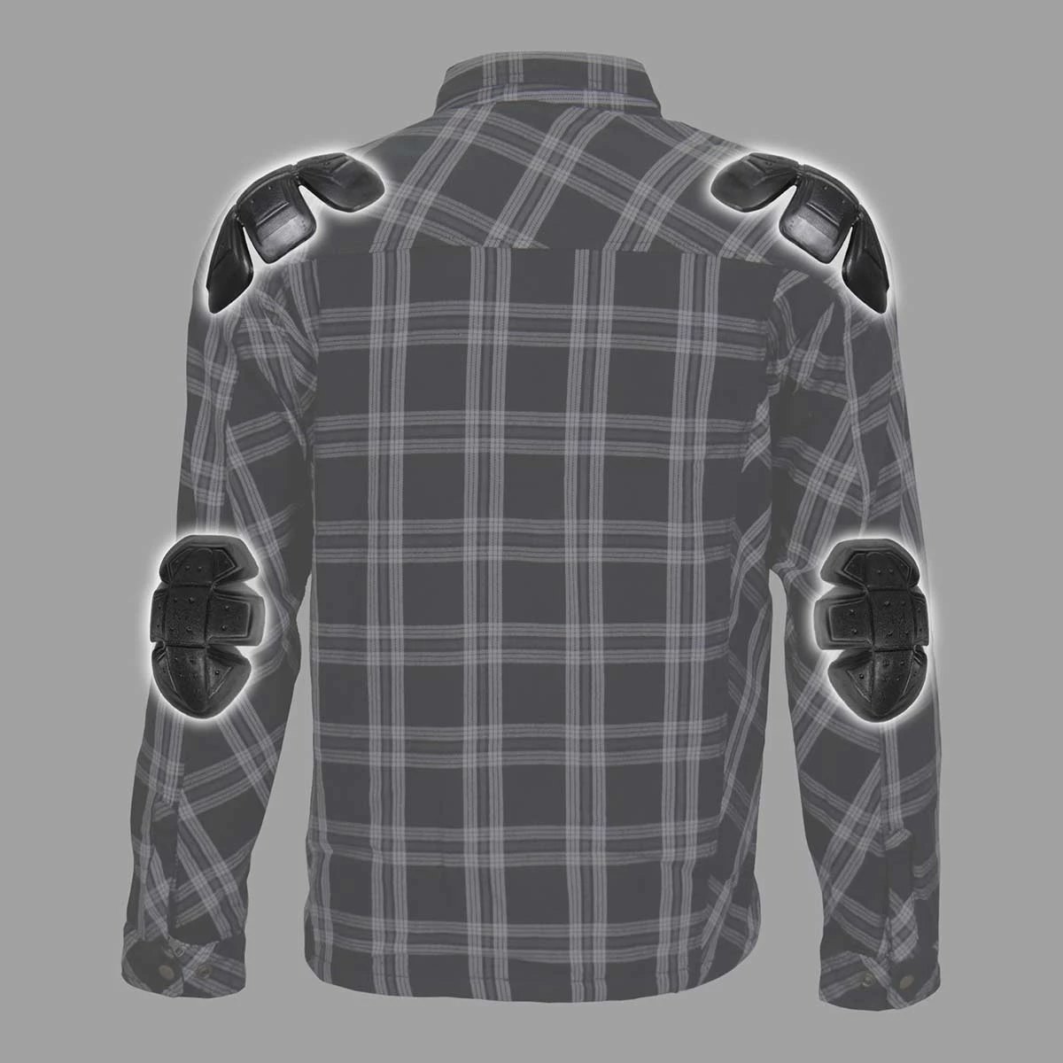 Hot Leathers JKM3002 Men's Black And White Armored Flannel Jacket