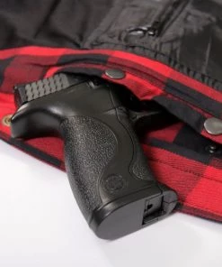 Hot Leathers JKM3003 Men's Red And Black Armored Flannel Jacket Motorcycle Jackets