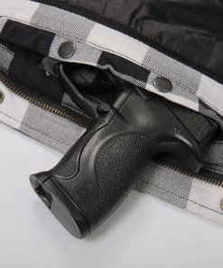 Motorcycle Jackets Hot Leathers JKM3006 Men’s Black And White Hooded Armored Flannel Jacket