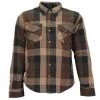 Hot Leathers JKM3007 Men's Black And Brown Armored Flannel Shirt