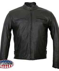 Leather Motorcycle Jackets Hot Leathers JKM5001 Men's USA Made Premium Leather Racer Jacket