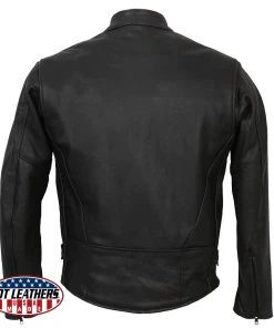 Leather Motorcycle Jackets Hot Leathers JKM5001 Men's USA Made Premium Leather Racer Jacket
