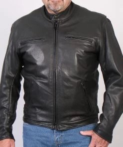 Leather Motorcycle Jackets Hot Leathers JKM5001 Men's USA Made Premium Leather Racer Jacket