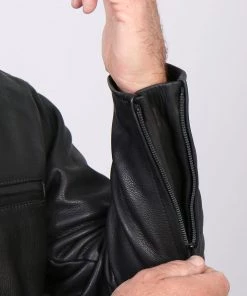 Leather Motorcycle Jackets Hot Leathers JKM5001 Men's USA Made Premium Leather Racer Jacket