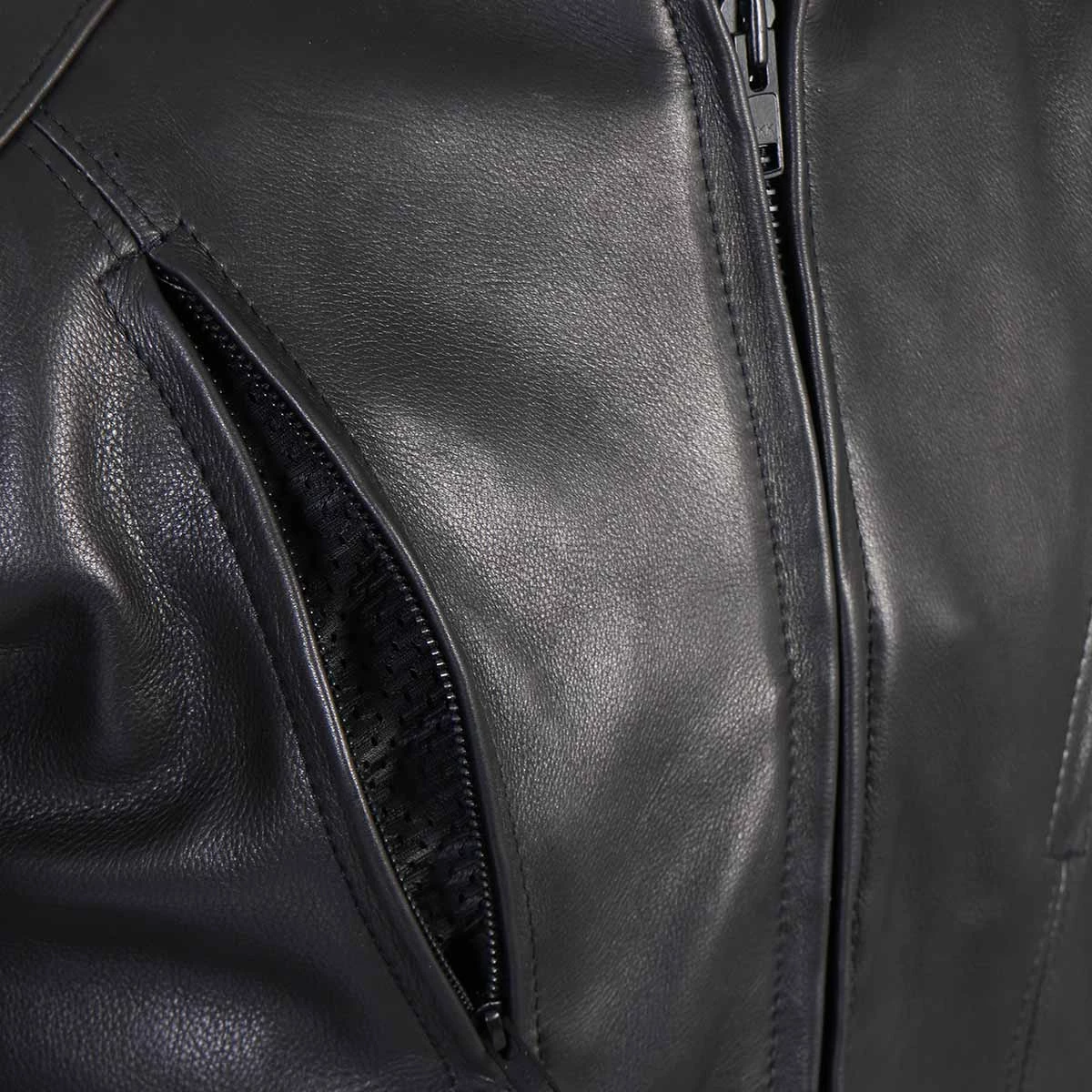 Hot Leathers JKM5002 Men's USA Made Vented Premium Leather Motorcycle Jacket With Side Lace Leather Motorcycle Jackets
