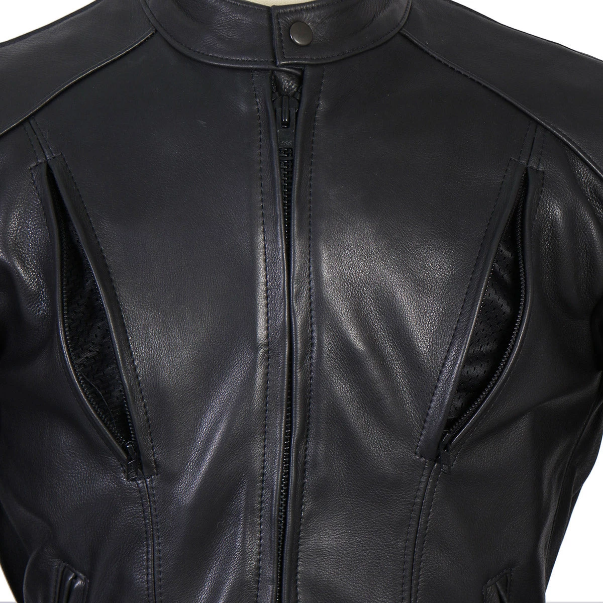 Hot Leathers JKM5002 Men's USA Made Vented Premium Leather Motorcycle Jacket With Side Lace Leather Motorcycle Jackets
