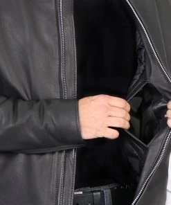 Hot Leathers JKM5006 USA Made Men's Black Leather Motorcycle Jacket Leather Motorcycle Jackets