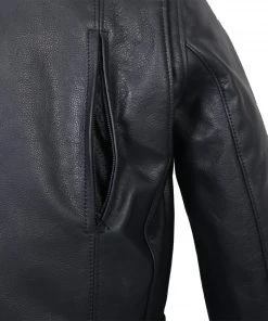 Leather Motorcycle Jackets Hot Leathers JKM5008 Men's USA Made Black Premium Leather Vented Motorcycle Jacket