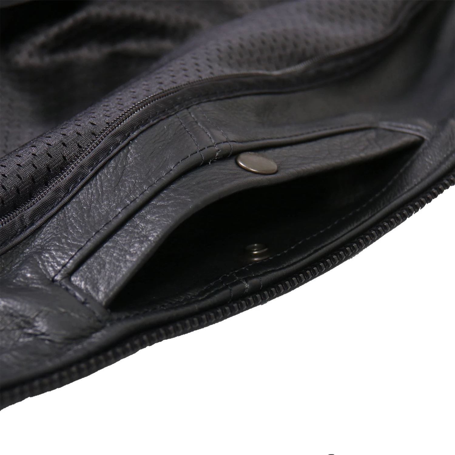 Leather Motorcycle Jackets Hot Leathers JKM5008 Men's USA Made Black Premium Leather Vented Motorcycle Jacket