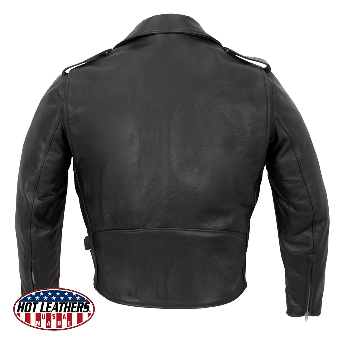 Hot Leathers JKM5009 Men's USA Made Black Premium Leather Vented Motorcycle Jacket Leather Motorcycle Jackets